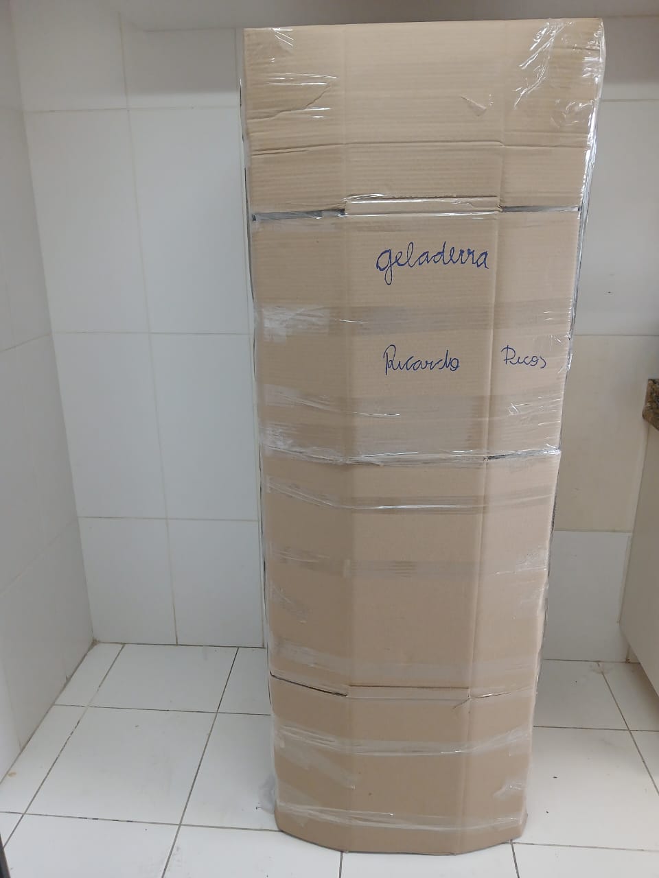 Volume embalado e identificado para transporte
